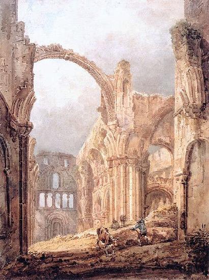 Interior of Lindisfarne Priory, Thomas Girtin